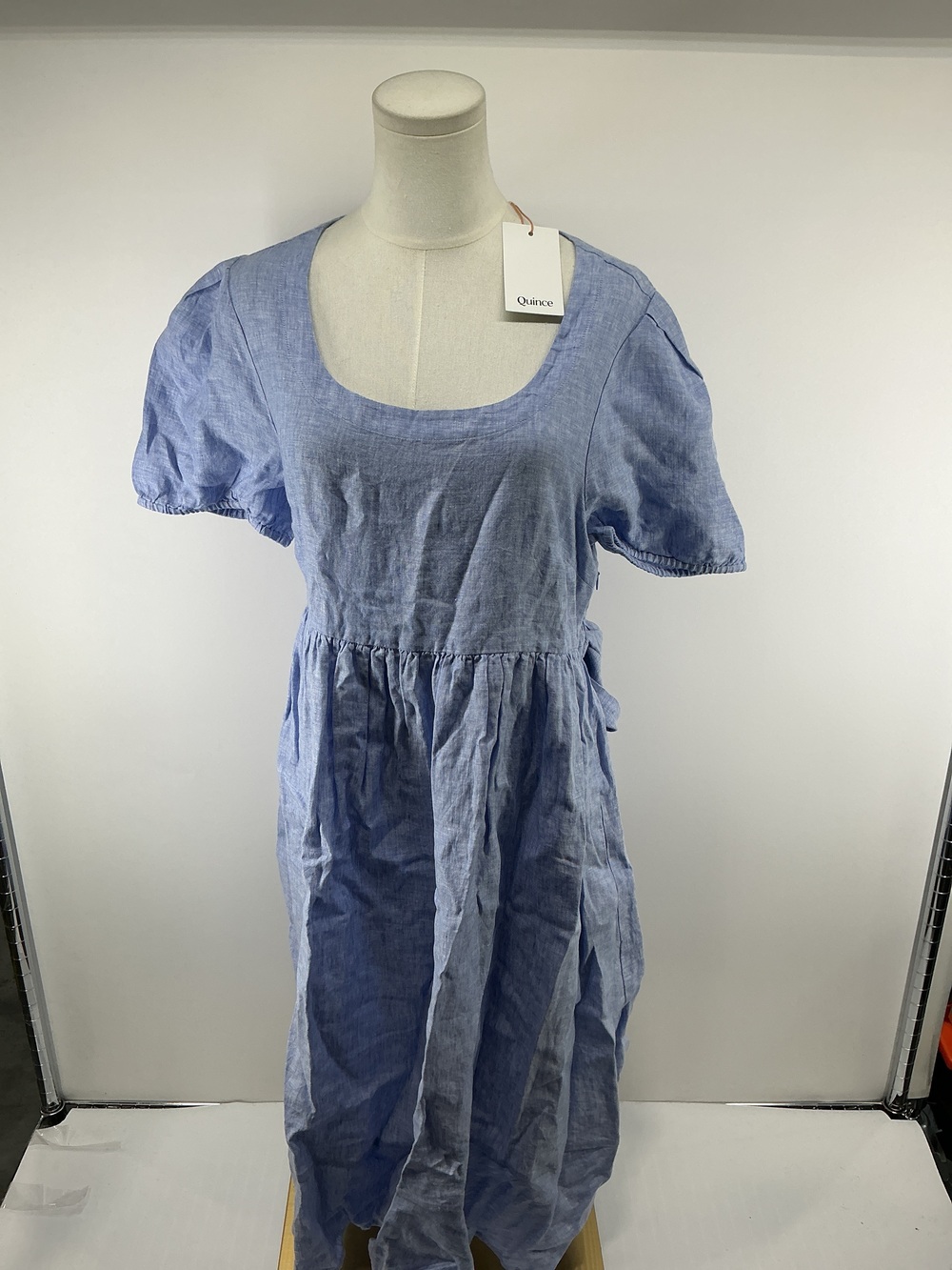 100% European Linen Maternity Short Sleeve Midi Dress